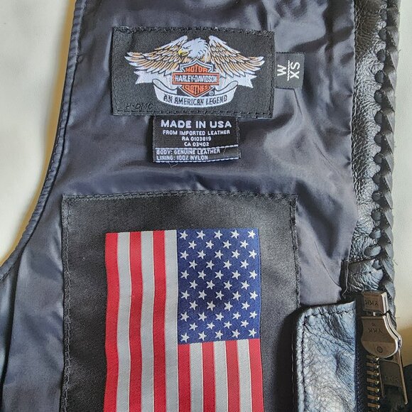 Harley Davidson Women's SX_M Black Leather Willie G Chaps - Picture 6 of 11